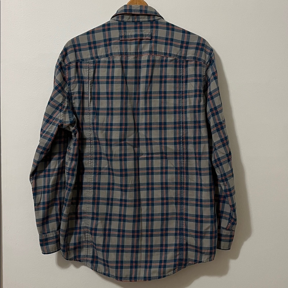 DULUTH TRADING Men’s Medium Flannel Plaid Long Sleeve Button Down Cotton Gray - Picture 7 of 7